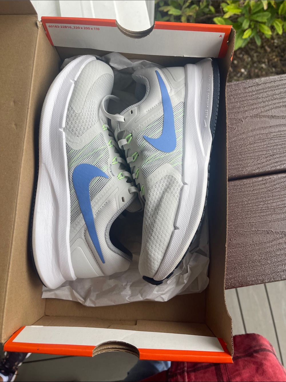 Nike women’s light grey and periwinkle Shoe Box - Run Swift 3